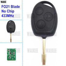 WALKLEE-llave remota de bloqueo de coche, compatible con Ford 433MHz, Fiesta Focus, Mondeo, d-max, s-max, FO21, hoja sin Chip 2024 - compra barato