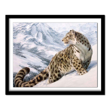 Pintura de diamante bricolagem 5d diamante completo quadrado bordado de animais leopardo redondo novos 103dd 2024 - compre barato
