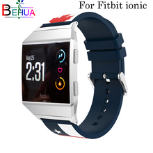 Pulseira de silicone esportiva unissex, pulseira para relógio inteligente fitbit ionic 2024 - compre barato