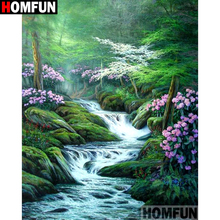 HOMFUN-pintura de diamante redondo/cuadrado completa, cuadro artesanal 5D, punto de cruz bordado de paisaje, decoración 3D para el hogar A10268 2024 - compra barato