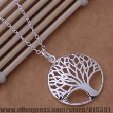 Necklace fashion 925 jewelry silver Pandant Fashion Jewelry silver plated  tree leaf plant 2024 - buy cheap