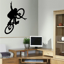 Бесплатная доставка, велосипед BMX, детская художественная Настенная Наклейка для спальни, большая настенная наклейка, наклейка на стену, трафарет, Виниловая наклейка 2024 - купить недорого