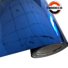 50 см ширина синий серебристый растягивающееся хромированное Зеркало Виниловая пленка наклейка электро покрытие кузова автомобиля обертывание мотоцикла автомобиля 2024 - купить недорого