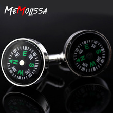MeMolissa 2018 new round compass cufflinks men's gift high quality metal cufflinks bouton de manchette men's jewelry 2024 - buy cheap