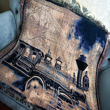 Shabby chic train cotton vintage carpet thick rural style sofa throw blanket bed cover living room bedroom Felts tapestry 2024 - buy cheap