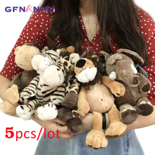 5pcs/lot 25cm kawaii Forest Animal  Series Plush toy Cute Giraffe Elephant Lion Monkey Zebra Dolls Stuffed Soft toys for Kids 2024 - buy cheap