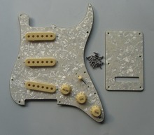 ST Pickguard Back Plate Aged Pearl with Cream Pickup Covers Knobs Tip 2024 - buy cheap