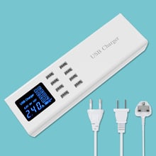 Smart multi-port USB Charger station Led Display Power Adapter Strip For iPhone Xiaomi Samsung Desktop Wall Travel Phone Charger 2024 - buy cheap