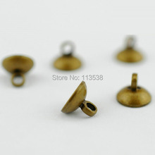 Freeship 100pcs 6mm bronze, silver, gold color metal cap pendant connector bead cap, jewelry accessory for glass cover vial DIY 2024 - buy cheap