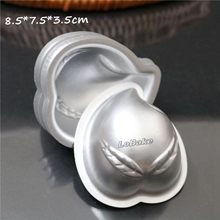 (10pcs/lot) New arrivals half peach shape high quality aluminium metal cake mould fondant candy pudding jelly tart molds 2024 - buy cheap