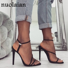 Women Summer Shoe Leather Ankle Strap Sandals Woman High Heels Lady Sandal Shoes Platform Pumps High Heel Shoes Spring Chaussure 2024 - buy cheap
