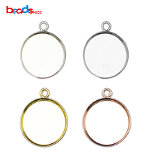 Beadsnice Wholesale 925 Sterling Silver Pendant Round Base Wholesale Bezel Pendant Settings Blank For Women Sterling Silver Jewe 2024 - buy cheap