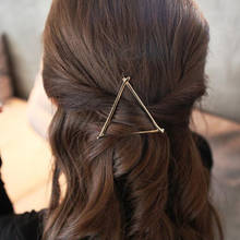 Jisensp New Arrival Elegant Hollow Geometric Jewelry Triangle Hair Clip for Girls Metal Hairpin Minimalist Dainty Gold Hair Clip 2024 - buy cheap