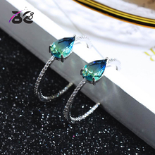 Be 8 2018 Latest Small Hoop Earrings Paved AAA Cubic Zirconia Stone Fashion Women Round Loop CZ Earrings E615 2024 - buy cheap