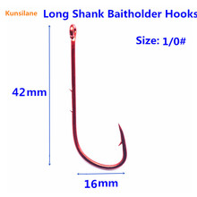 100pcs 1/0 High Carbon Steel Long Shank Red Fishing Hooks 9293 Chemically Sharpened offset fishhooks 2024 - buy cheap