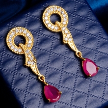 Yunkingdom CZ Crystal Drop Earrings Women Gold Color Water Drop Earrings for Women Earings Women Jewelry 2024 - buy cheap
