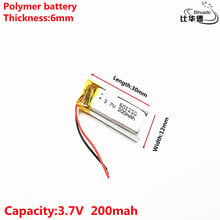 10 PCS free shipping 3.7V lithium polymer battery 601230 061230 200mah Bluetooth Battery Battery MP5 recorder 2024 - buy cheap