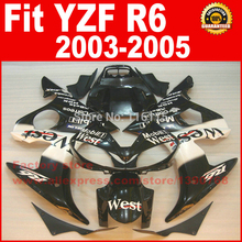 MOTOMARTS NEW HOT Body parts for YAMAHA R6 fairing kits 2003 2004 2005 WEST black YZF R6 fairing kit 03 04 05 2024 - buy cheap