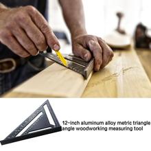 12 дюймовый метрический алюминиевый профиль черный окисленный треугольник 90 градусов 45 градусов набор квадратных измерительных инструментов 2024 - купить недорого