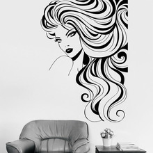 New Design Wallpaper Beauty Salon Vinyl Girl Lip Wall Stickers Indoor Long Eyelashes Close-up Mural Beauty Window Decal Hot WL15 2024 - buy cheap