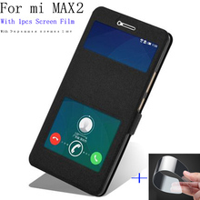 Fashion View window phone case For Xiaomi mi Max 2 cover Skin Flip case PU Leather Case For Xiaomi mi Max2 back cover shell 2024 - buy cheap