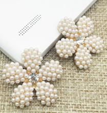 Accesorios para el cabello DIY, broche de Material metálico de diamantes de imitación con flor, accesorios de joyería de moda, 10 unids/lote MYQB067 2024 - compra barato