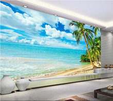 Papel de parede foto personalizada, murais da praia do havaí para o fundo da parede do quarto da sala de estar, da tv, à prova d' água 2024 - compre barato