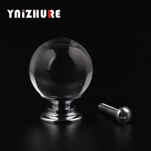 Ynizhure puxador de gaveta para armário, puxador de cristal suave com formato de esfera de 30mm para design em vidro cristal 2024 - compre barato