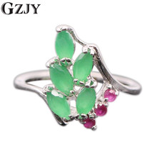 GZJY Engagement Wedding Rings Green&Red Zircon Ring Fashion Jewelry White Gold Color Finger Ring For Women Christmas gifts 2024 - buy cheap