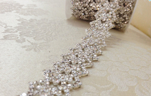 Collar con adorno de diamantes de imitación, accesorios decorativos para vestido de novia, cadena, 1 yarda, 29mm 2024 - compra barato
