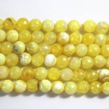 Natural stone yellow carnelian onyx agat 6mm 8mm 10mm faceted round high quality diy chain jewelry necklace loose beads 15'' A20 2024 - buy cheap