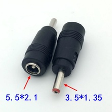 5Pcs DC Connector 3.5*1.35mm Male to 5.5 x 2.1 mm Female DC Plug Power Charger Adapter Straight Connector 2024 - buy cheap