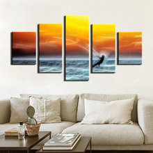 5 Panels Surfing Pictures Painting on Canvas Wall Art Posters and Prints for Living Room Home Decor 2024 - buy cheap