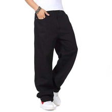 Calças jeans masculina estilo hip hop, nova moda, casual, jeans, liso, solto, baggy 2024 - compre barato