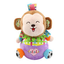 Baby Roly-poly Tumbler Rattle Toy Soft Cartoon Musical Animal Giraffe/Dog/Monkey Lion Plush Stuffed Doll for Newborns Gifts 2024 - buy cheap