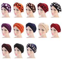 Muslim Women Double Cross Braid Turban Hat Cancer Chemo Beanies Cap Hijab Headwear Hair Protector Head Wrap Hair Accessories New 2024 - buy cheap