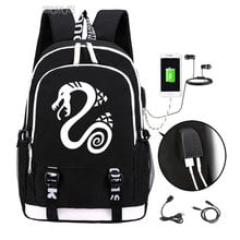 Mochila de Anime The Seven Deadly Sins para hombre, morral luminoso de dibujos animados, No Taizai Nanatsu, mochilas escolares con USB 2024 - compra barato