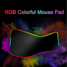 Подсветка игровой коврик для мыши Экстра большая тонкая поверхность водонепроницаемый прочный прошитый блокирующий красочный свет RGB коврик для мыши 2024 - купить недорого