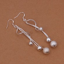 Hot Sale!!Free Shipping jewelry silver plated Earring,Fashion  Silver Jewelry Twisted Beads Earrings SMTE276 2024 - buy cheap