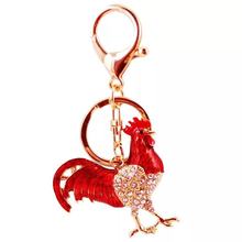 New creative crystal big cock keychain Cute chicken car key ring Female bag pendant accessories Children's gift Key Chains 2024 - buy cheap