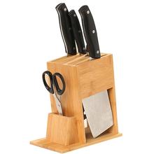Soporte de madera para herramientas, estante de Almacenamiento de suministros de cocina multifuncional para cuchillos, suministros de bloques, sin cortador 2024 - compra barato