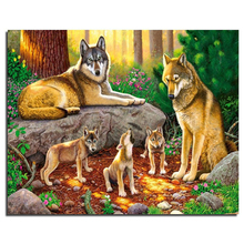 3D DIY Diamond Embroidery Wolf Family 50x65cm Needlework Square Diy Diamond Painting Fashion Home Decor Cross Stitch 2024 - buy cheap