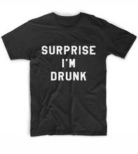 Женская хлопковая Футболка с принтом Surprise Im Drunk, повседневная забавная футболка для девушек, хипстерская футболка Tumblr NA-71 2024 - купить недорого