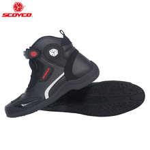 Botas de cuero para Motocross para hombre, zapatos para montar en Moto, MX, Color negro, SCOYCO MT015 2024 - compra barato
