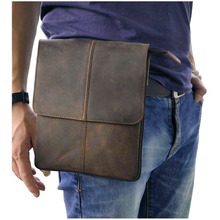 Мужская модная повседневная маленькая тонкая сумка-мессенджер через плечо из натуральной кожи, дизайнерская поясная сумка, поясной кошелек для телефона 8713 2024 - купить недорого