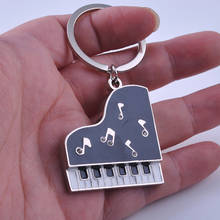 Free shipping 10 pieces/lot piano shape keychain metal key rings gift music gift music Keychain 2024 - buy cheap