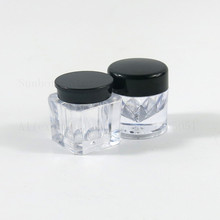 Frasco pequeño de plástico transparente con tapa negra para maquillaje, frasco de muestra de polvo con tapa negra para crema facial, envase cosmético de 3ml y 3cc, 30 Uds. 2024 - compra barato