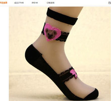 10pairs/lot korean style woman casual glass socks lace flower patchwork spring socks free size 2024 - buy cheap