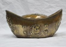 Hucha China Feng shui de bronce, caja de dinero de dragón y Fénix, lingote yuanbao, S2246, 9,5 ", envío gratis 2024 - compra barato