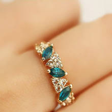 Hot Sale Women's Finger Rings Oval Emeralds Full Rhinestone Sweet Peach Heart Rings Jewelry Wholesale JZHL003 2024 - buy cheap